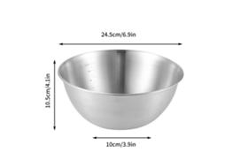 Bacia Multifuncional Em Aço Inox Espesso 2.2l - Conjunto De Taças De Metal Para Sopa E Lavagem De Alimentos