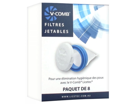 8 filtros descartáveis LICETEC V-COMB
