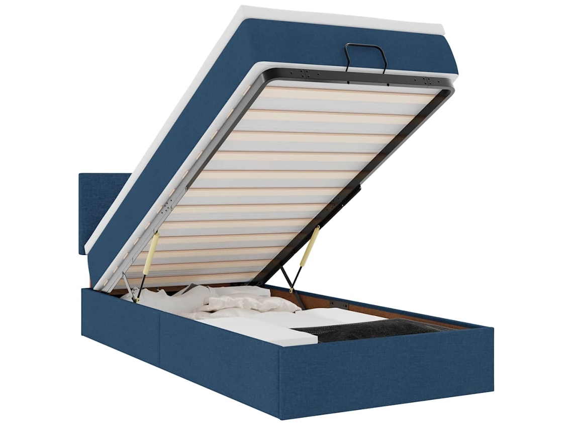 Ottoman Bed Frame, Ottoman Bed Frames Vidaxl Azul Tecido (100 X 200 Cm)