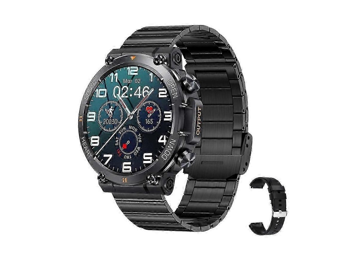 Relógio inteligente militar para homens, smartwatch robusto com monitor de frequência cardíaca e rastreador de condicionamento físico para bicicleta elétrica (atende e faz chamadas)