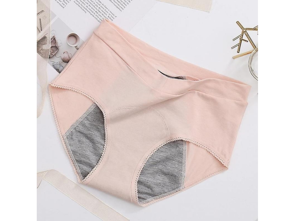 2026-ropa Interior De Algodón Antifugas Para Incontinencia Urinaria Y Menstruación Con Absorción 2xl Caqui
