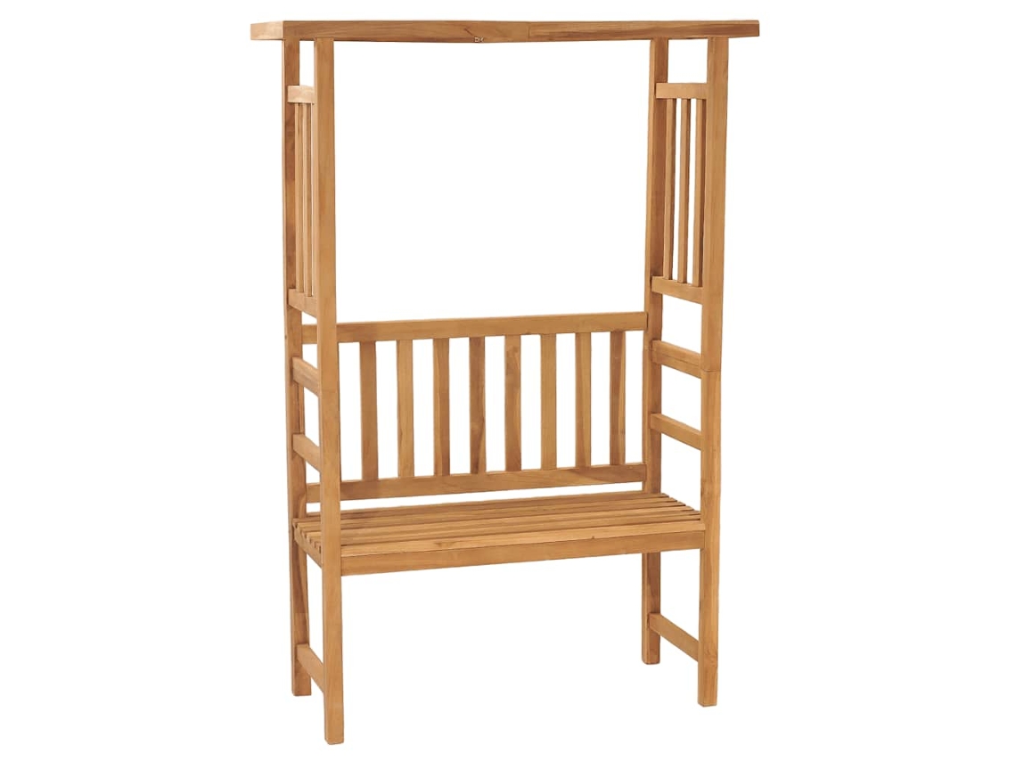 Vidaxl Banco De Jardim Com Pérgola 115 Cm Madeira De Teca Maciça