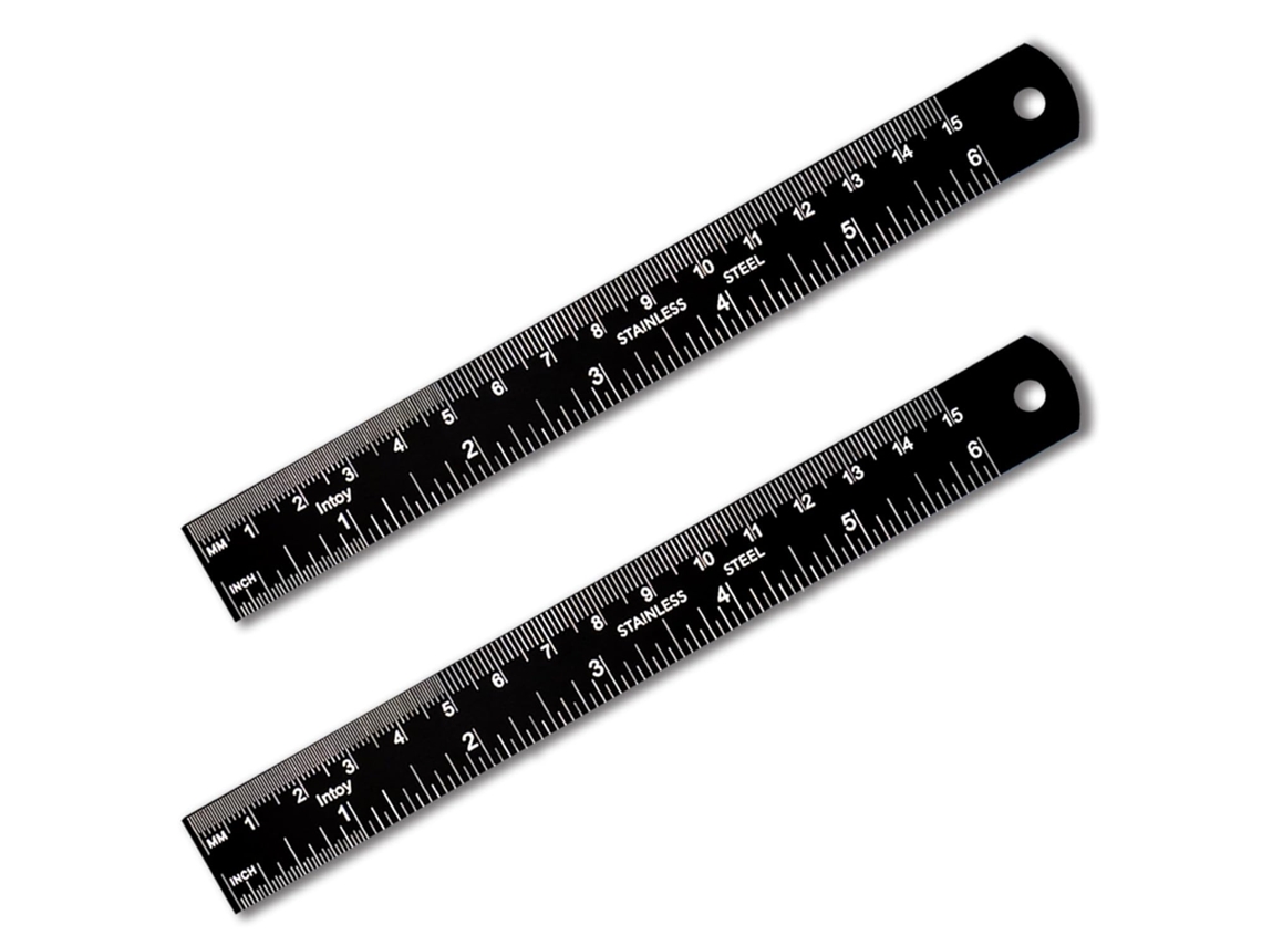 Régua De Metal, Régua Reta De Aço Inoxidável De 15 Cm (6 Polegadas)
