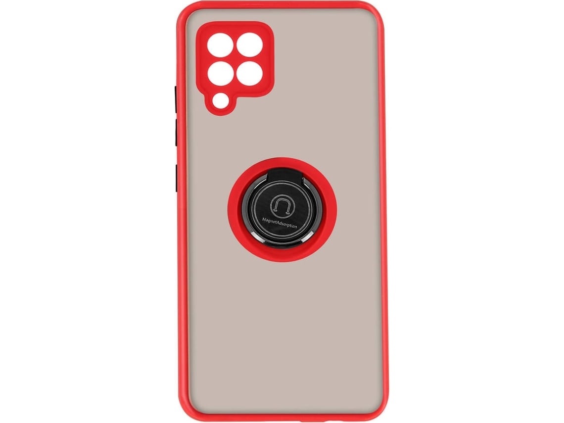 Capa E Suporte Samsung Galaxy A42 Ushion Anel Metálico Função Suporte Vermelho