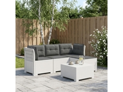 Vidaxl Sofá De Jardim Para 4 Pessoas Com Almofadas Estilo Rattan Pp