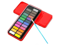 Ats set de Acuarela En Lata de 24 Colores Bloques Prensados Polvos para Pintura Infantil