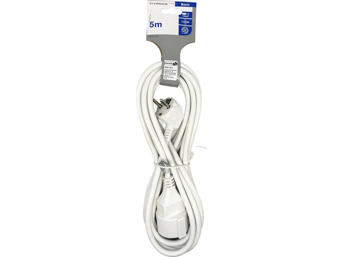 Prolongador 6T VIVANCO 1T M-F 5M (Branco)
