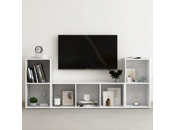 Vidaxl 3 Pcs Conjunto De Móveis Para Tv Contraplacado Branco
