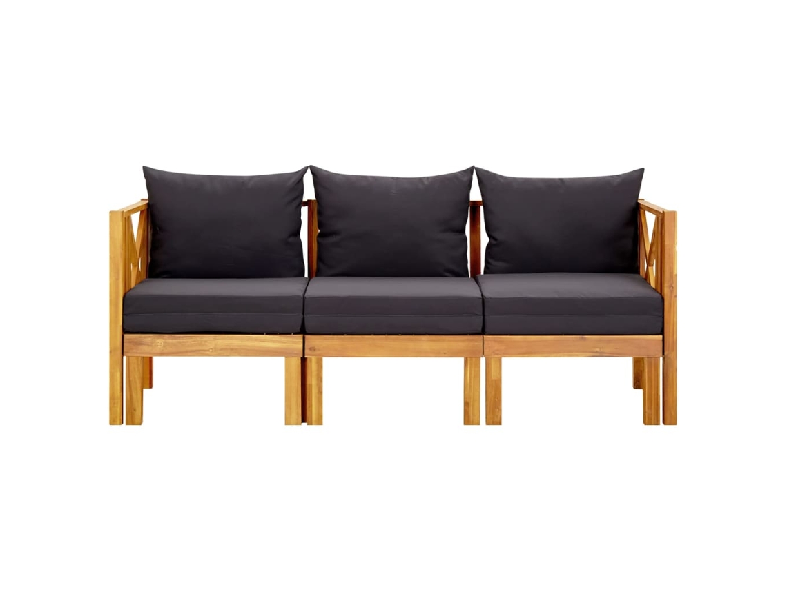 Maison Exclusive - Banco De Jardim 3 Lugares C/ Almofadões 179 Cm Acácia Maciça