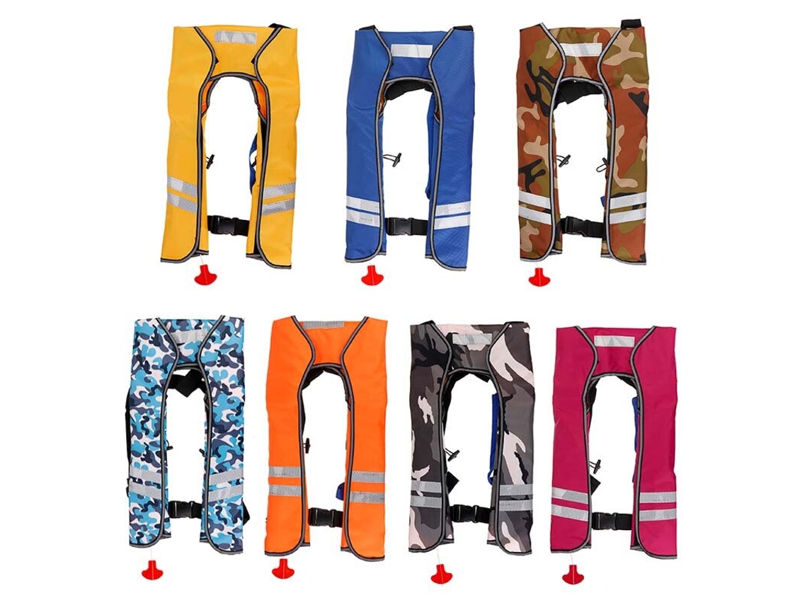 Colete Salva-vidas Inflável Automático Camuflado Azul Para Adultos Com Película Luminosa Super Flutuante Ideal Para Natação Pesca E Mergulho