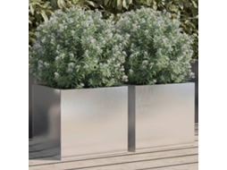 Vidaxl Vasos/floreiras 2 Pcs 32x30x29 Cm Aço Inoxidável Prateado
