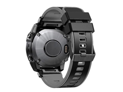 Bracelete para Garmin Fenix 7X 26Mm Pulseira de Relógio de Silicone de Liberação Rápida de Duas Cores em Tecido Liso Preto Cinza VENISYMLIS