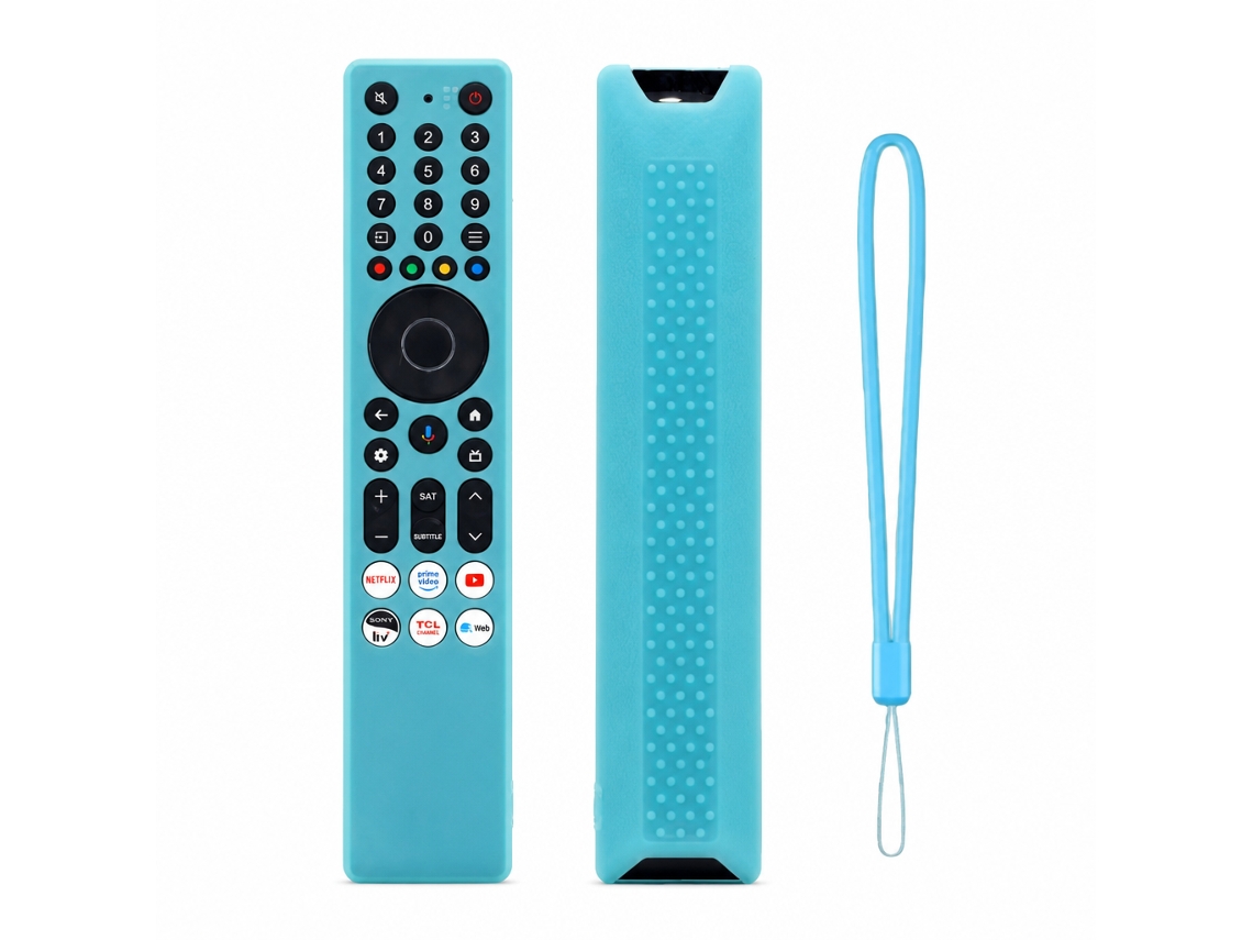 Capa De Silicone Azul Luminosa Para Comando Tv Compatível Com Tcl Rc833a, Antichoque E Antipoeira_dae