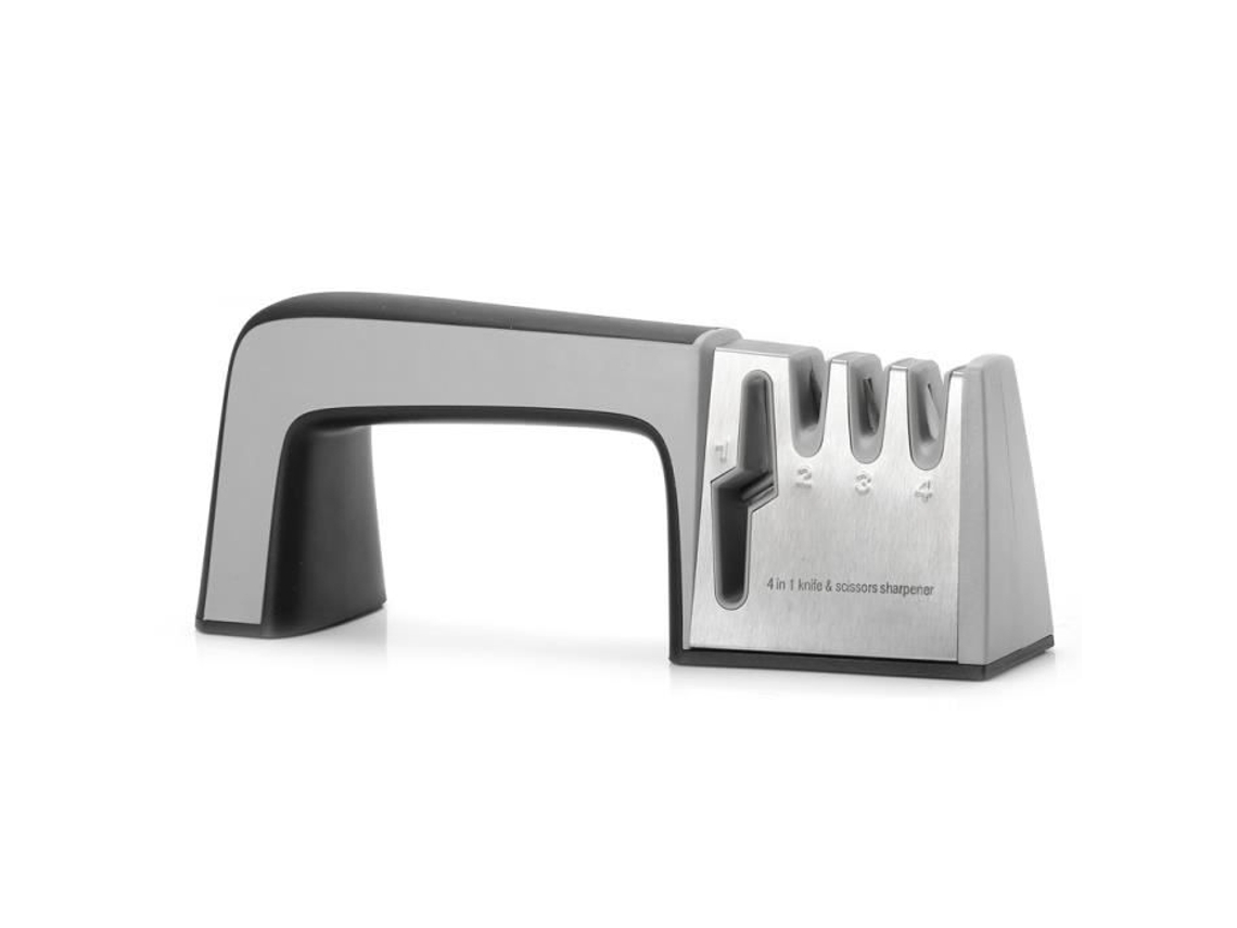 Afiador De Facas Diamantado 4 Em 1 Kcasa Kc Ks02 Para Utensílios Cozinha, Tesouras E Muito Mais, Preto. Aquaforge