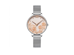 Relógio Feminino Curren 9065 Quartz com Pulseira de Malha Metal e Couro, Resistente À Água 3atm