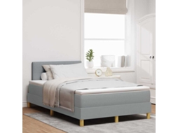Vidaxl Cama Box Com Cabeceira Cinzento-claro 120 X 200 Cm Tecido