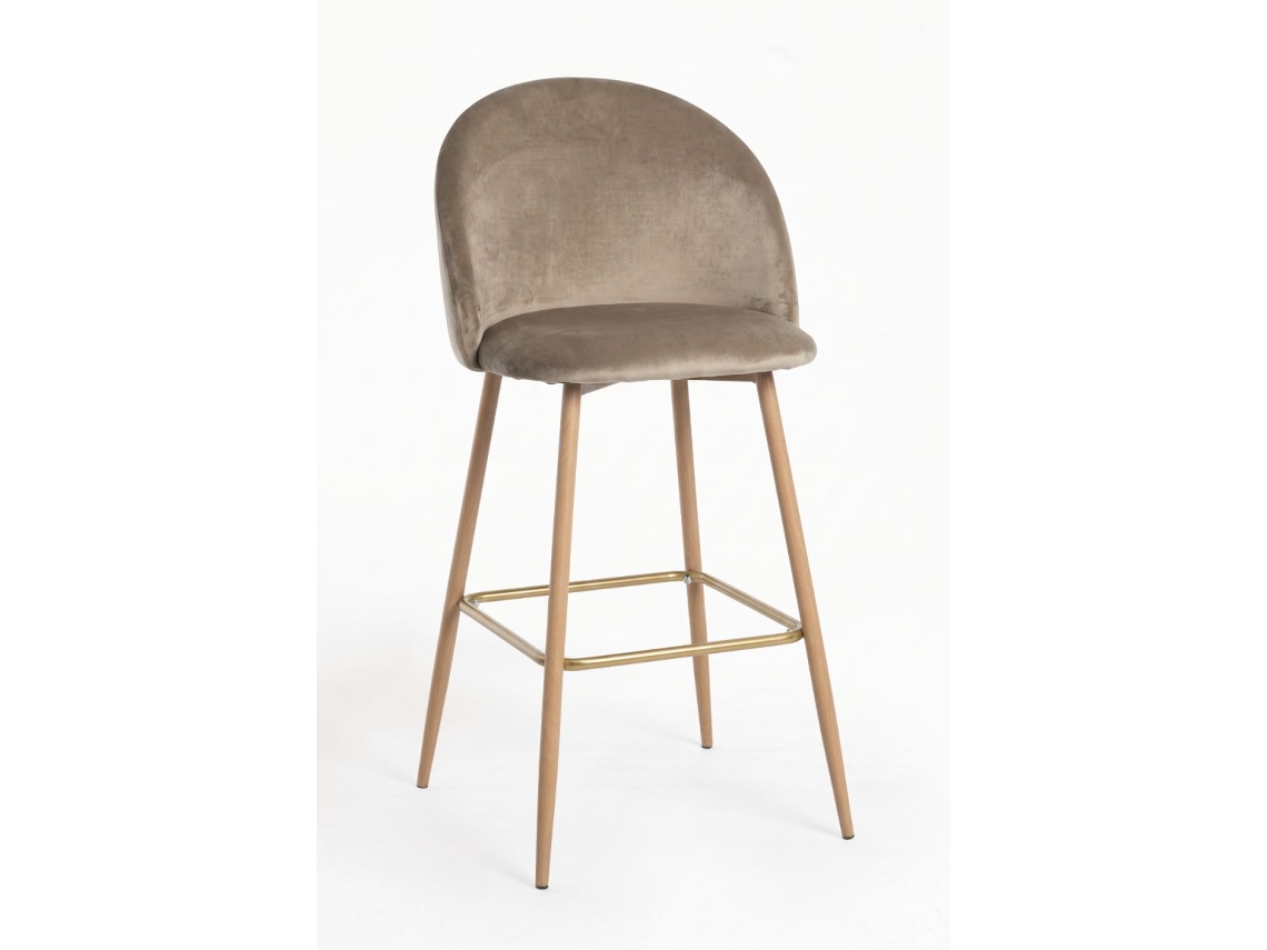 Pack 6 Bancos Vint Veludo - Champanhe