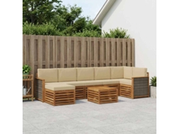 Vidaxl Conjunto De Sofás Para Exterior 7 Unid. Natural