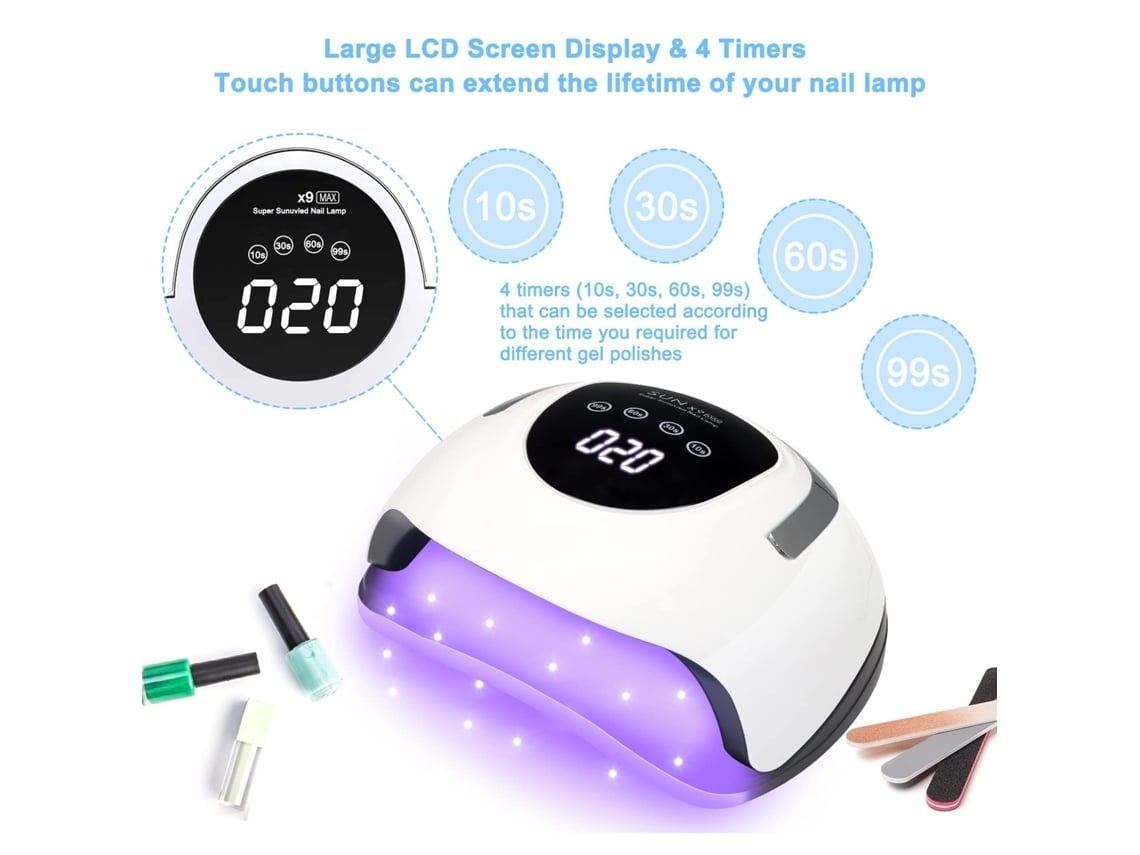 Lurelia Lâmpada Uv Led Para Unhas 220w Com 57 Luzes, Sensor Branco