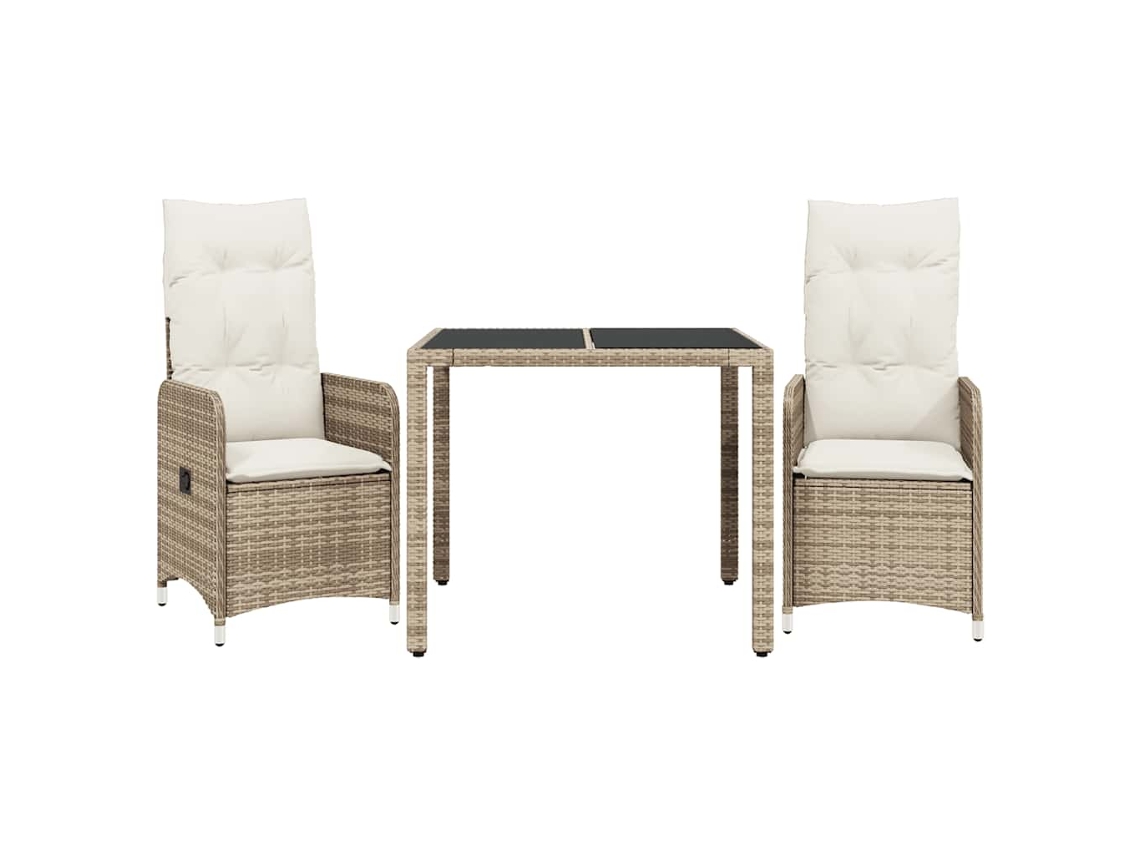 Bistro Set, Bistro Sets Vidaxl Bege Rattan / Vime (90 X 90 X 75 Cm)
