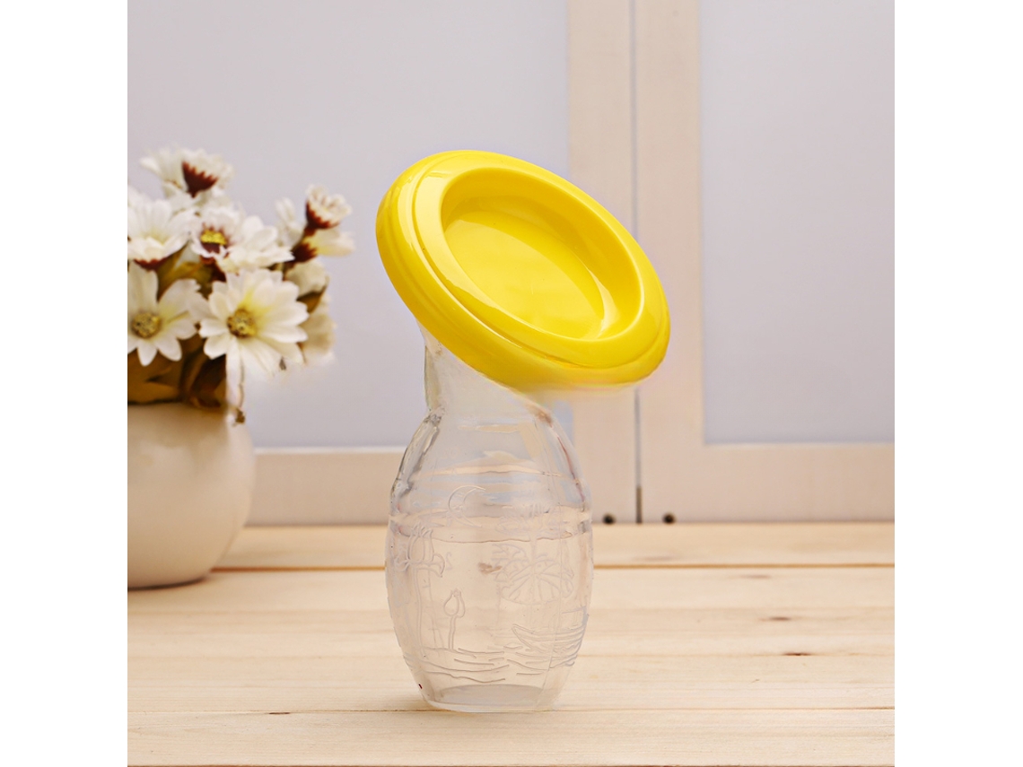 Bomba Tira leite Manual para Bebês, Coletor de Leite Materno de Silicone, Calibrador Automático MDUG (amarelo)