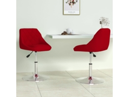 Vidaxl Cadeiras De Jantar Giratórias 2 Pcs Veludo Vermelho Tinto