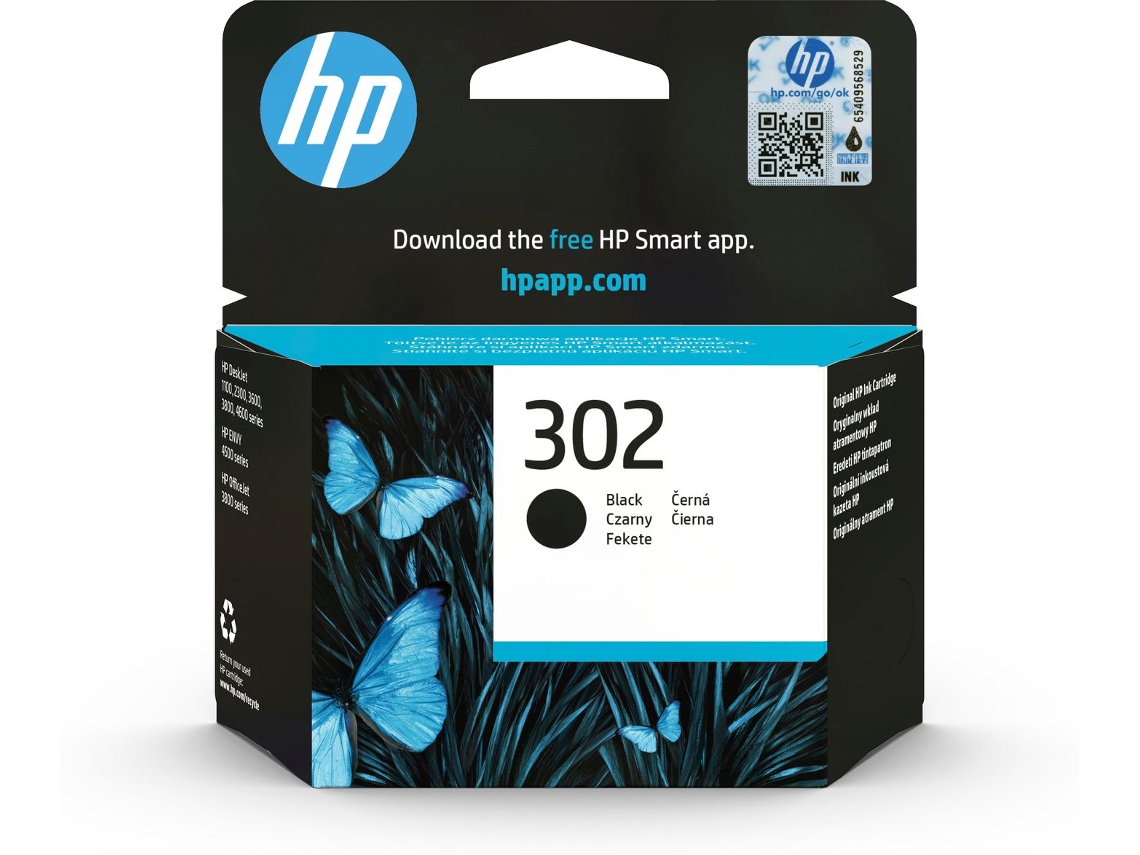 302 Black Original Ink Hp