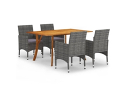 5 Pcs Conjunto de Jantar para Jardim Cinzento MAISON EXCLUSIVE