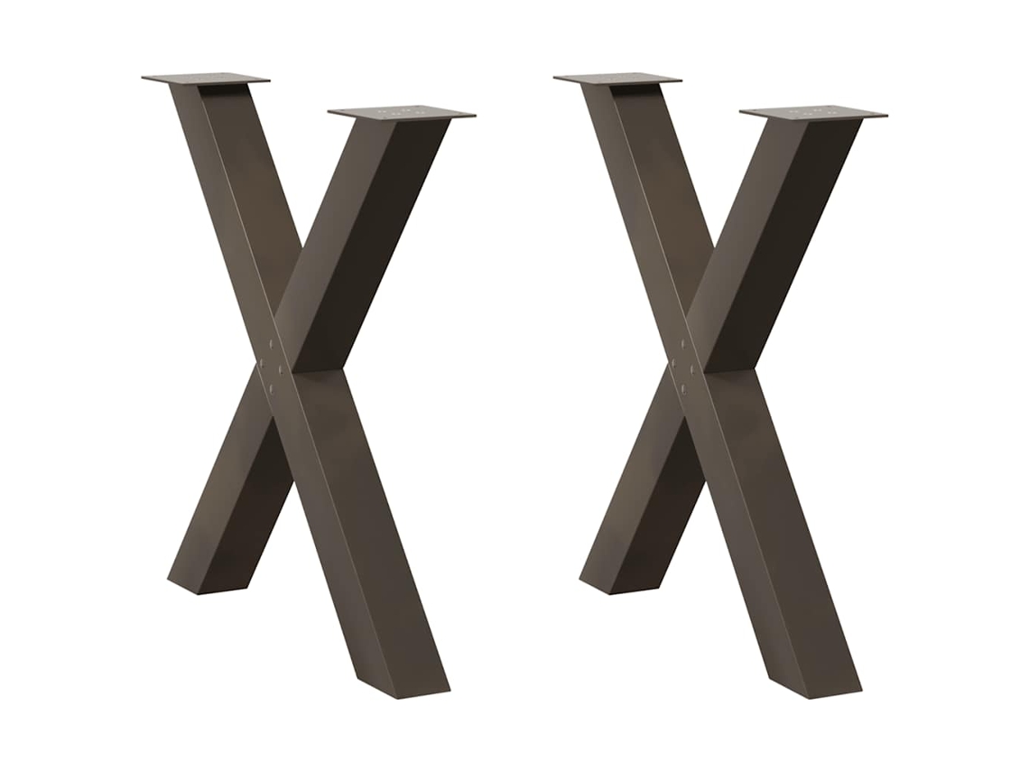 Vidaxl Pés Para Mesa De Jantar Em Formato De X, 2 Peças, Aço Natural, 70x(72-73) Cm, Aço