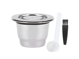 Conjunto Cápsula Reutilizável Café Aço Inox Colher Escova Acessório Máquina de Café