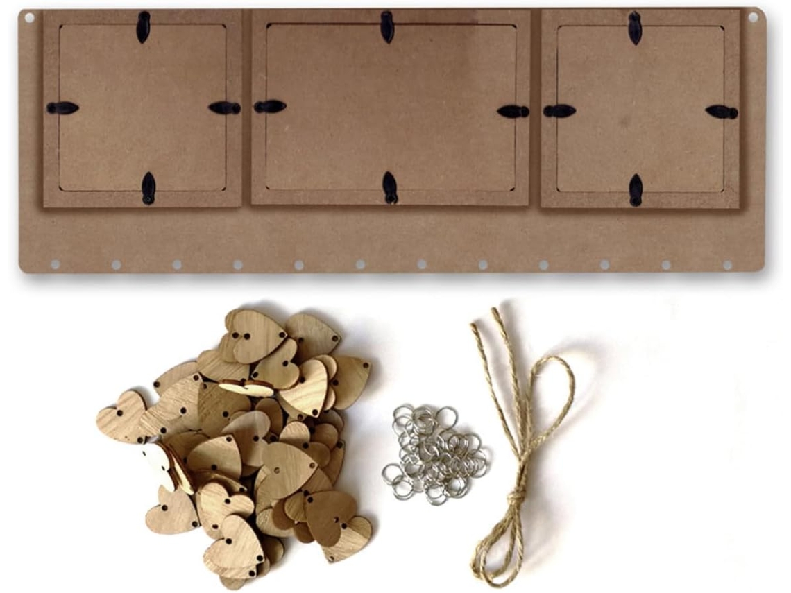 Calendário De Aniversário Em Bois Tableau Mensagem E Pingentes Para Decoração Interna Diy, Mesa E Presente