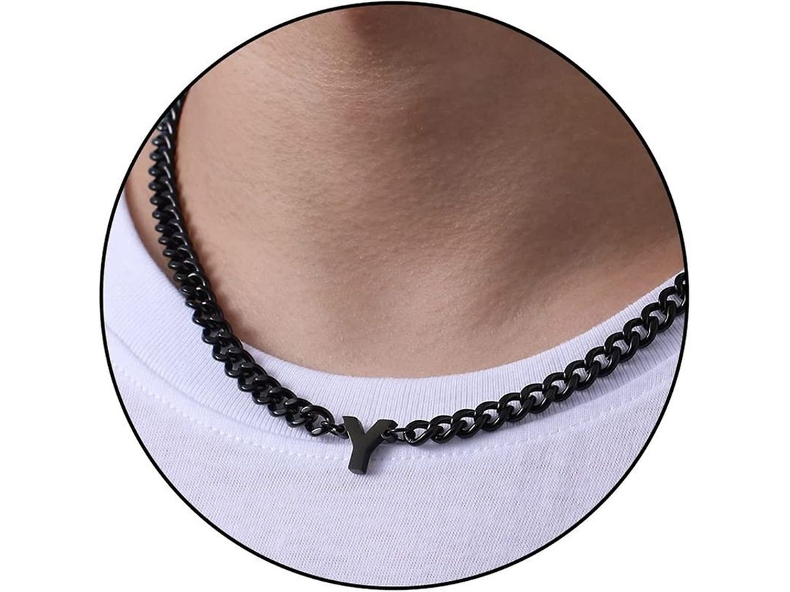 2026 cadena de Eslabón Cubano Con Letra Inicial A z Colgante Acero Inoxidable 6.5mm 18+2 Pulgadas Regalo de Joyería para Hombres Mujeres Niños