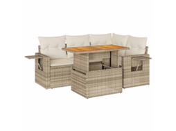 Garden Sofa Set, Garden Sofa Sets Vidaxl Bege Rattan / Vime (n/a)