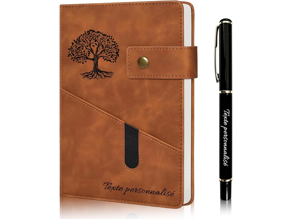 Conjunto Cadernos Personalizados Em Couro Genuíno Com Gravação Personalizada Para Homens E Mulheres