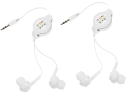 De 2 Fones Ouvido Com Fio, Ruído, Design E Para Uso Na Cor Branca