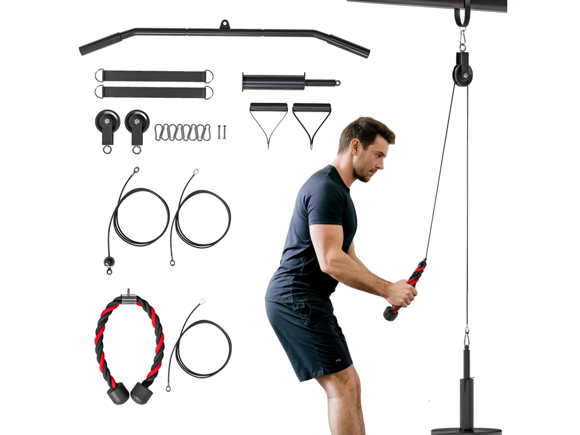 Sistema Polley para puxada na polia alta, equipamento de treinamento de força Cabo para braços em uso doméstico.