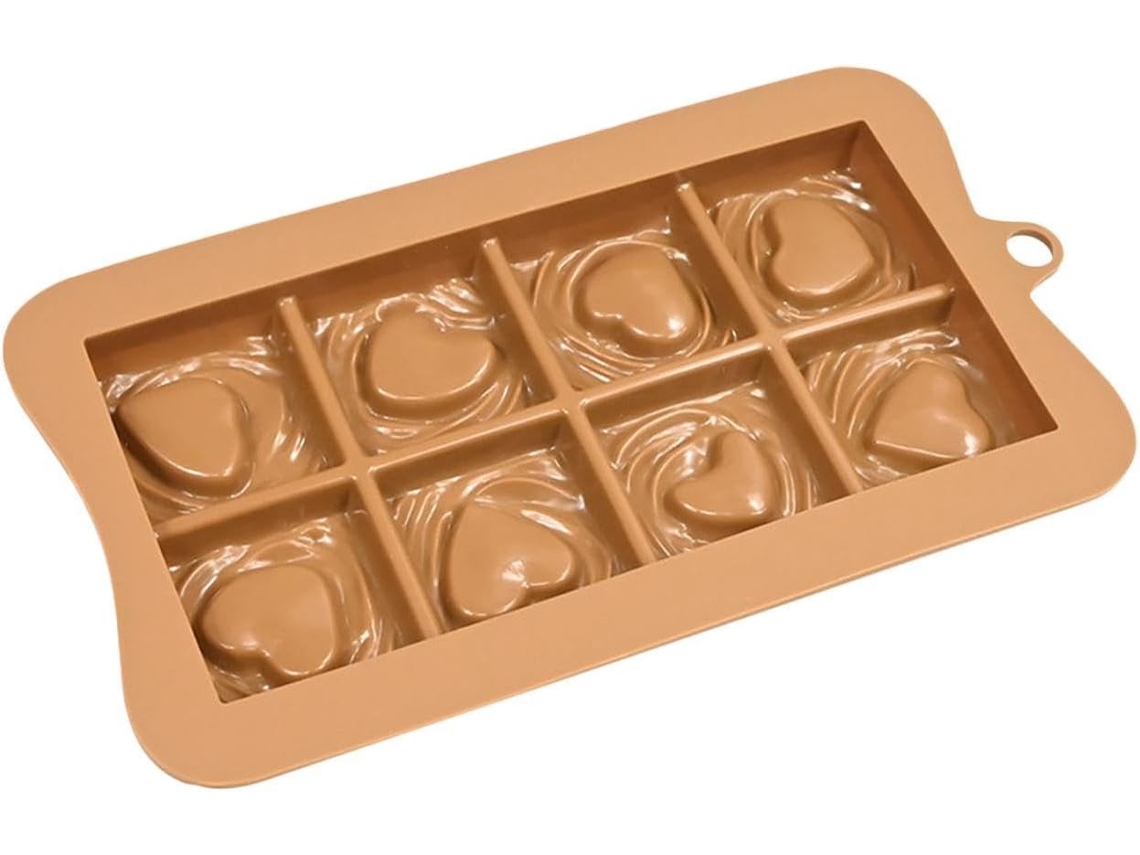 Molde De Silicone Para Tabletes De Chocolate Com Corante Alimentício, Flexível E Fácil De Usar.
