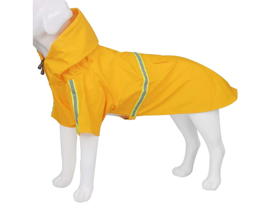 Capa De Chuva Cães Com Capuz, Amarela, Tamanho 5xl