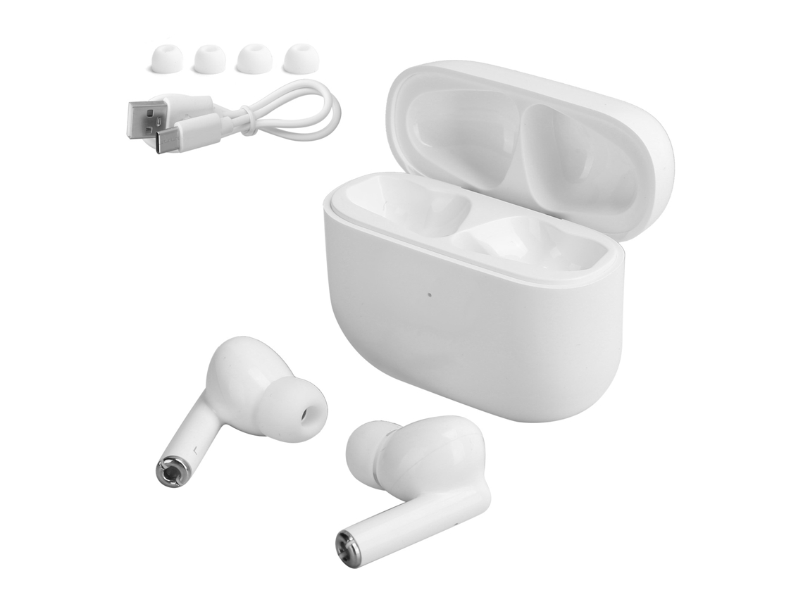 Headset Mali Bluetooth sem fio A8 V5.0+EDR, TWS, semi intra-auricular, esportivo, branco