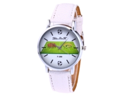 Reloj De Moda Deportivo Zhoulianfa Correa De Cuero De Cuarzo F-389a Blanco