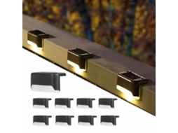 Iluminação Externa Com Célula Solar, Sem Fio, 8 Peças, Preta, Luz Quente Preta Ela Aquaforge
