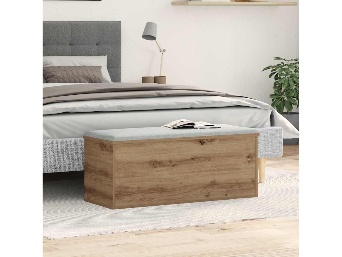 Vidaxl Caixa De Armazenamento Carvalho Artesanal 90 X 35 X 35 Cm