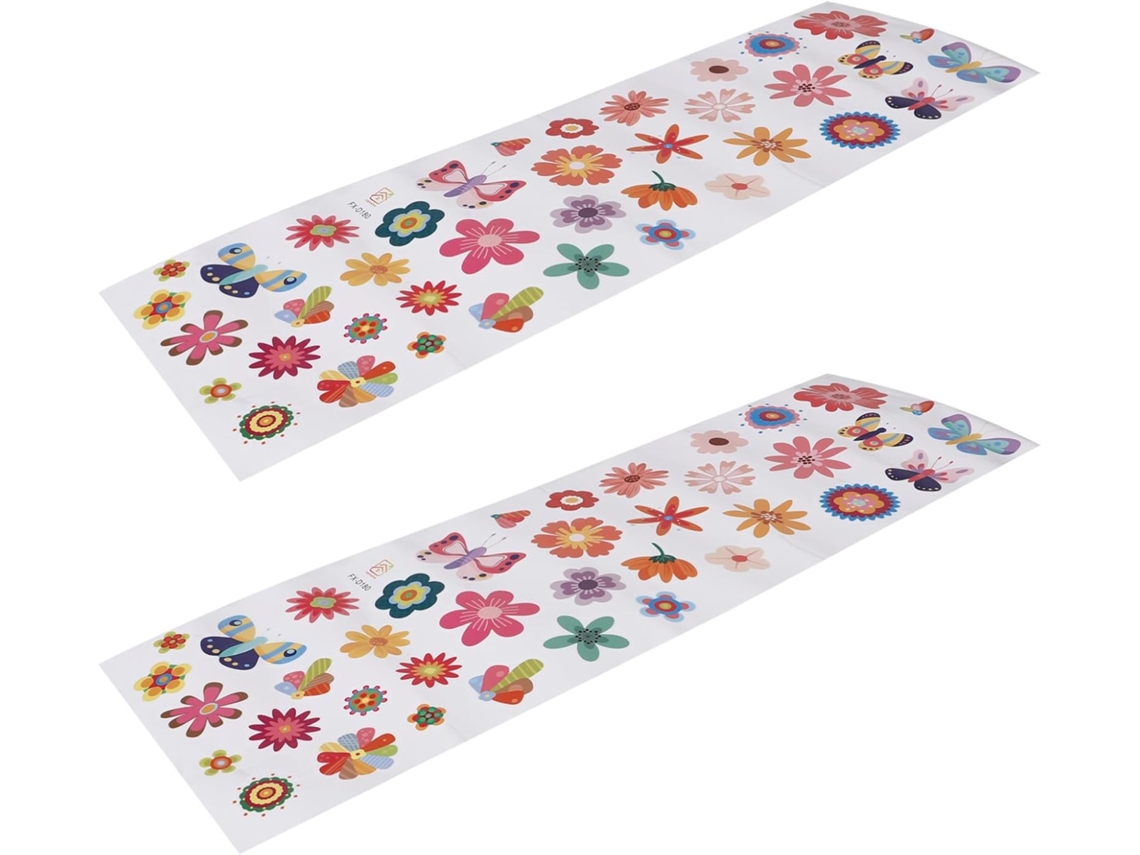 Conjunto De 2 Adesivos De Parede Decorativos De Flores Em Pvc Durável.