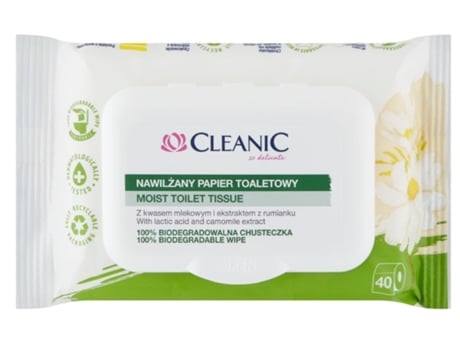 Toalhetes Húmidos De Camomila Cleanic, Embalagem De 40 Unidades.