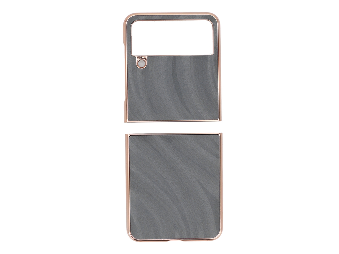 Aetheria capa Protetora de Couro Sintético para Samsung Galaxy Z Flip4 Antiscratch Cinza
