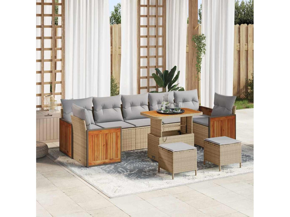 Vidaxl Conjunto De Sofá De Jardim 13 Unid. 9-número De Lugares