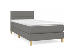 Cama com Molas/colchão 100x200 Cm Tecido Cinza escuro MAISON EXCLUSIVE