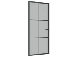 Maison Exclusive - Porta Interior 93x201,5 Cm Vidro Fosco E Alumínio Preto