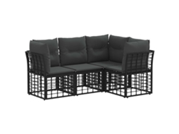 Maison Exclusive - Conjunto De Sofás Para Exterior Preto Poliéster