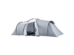 Barraca De Camping Para 5 Pessoas Com 2 Quartos, Impermeável E Com Cobertura, 590x245x193 Cm, Cinza.
